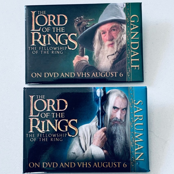 Lord of the Rings Fellowship of the Rings DVD Release Promo Pins Set of 12 - Picture 4 of 8